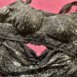 Spider web torrid bra and panty set.